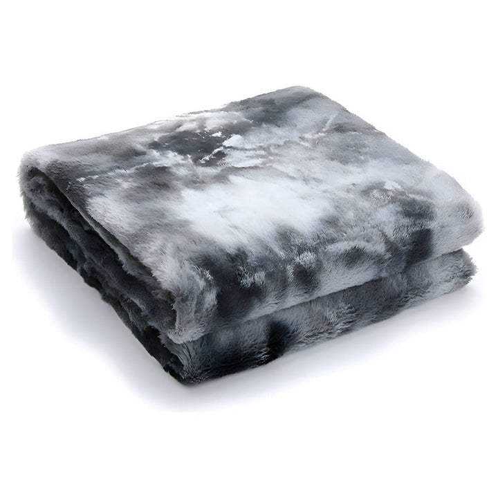 Skanto | Myk Velour Vinterpledd – Varm Korall Fleece Pledd i Batik Stil