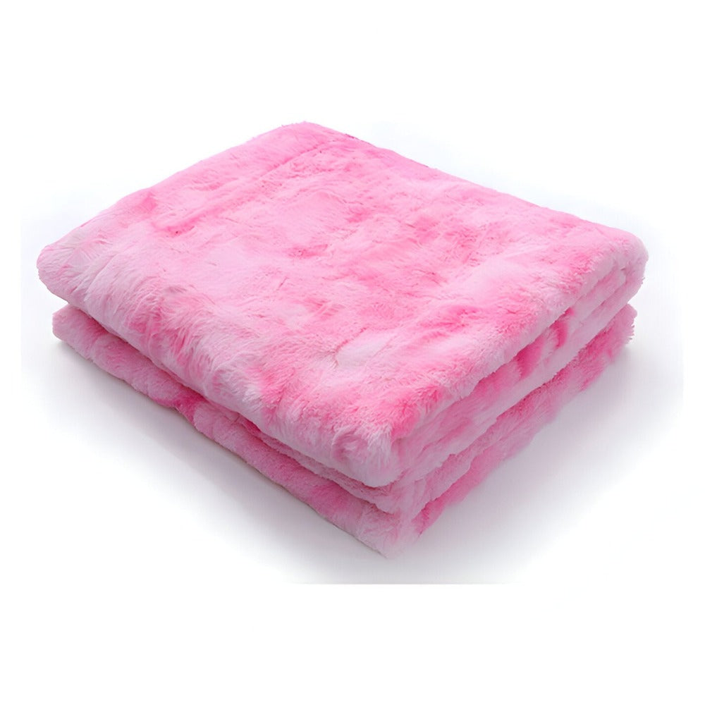 Skanto | Myk Velour Vinterpledd – Varm Korall Fleece Pledd i Batik Stil