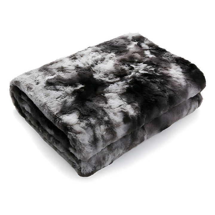 Skanto | Myk Velour Vinterpledd – Varm Korall Fleece Pledd i Batik Stil