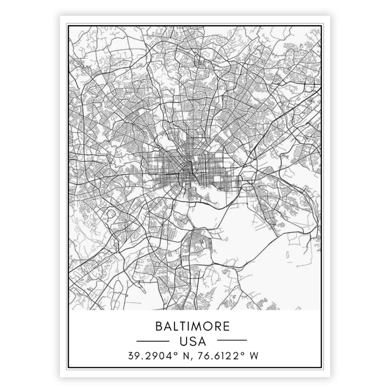 Baltimore bykart - Lerret veggkunst maleri | Skanto