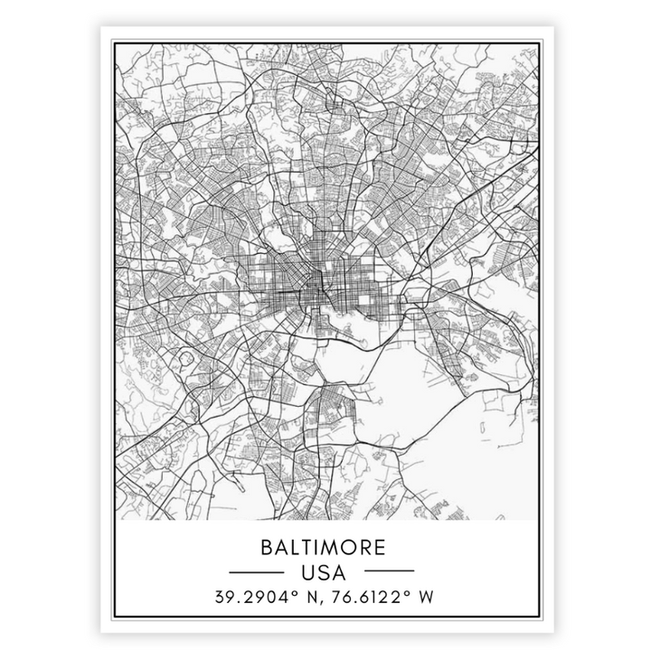 Baltimore bykart - Lerret veggkunst maleri | Skanto