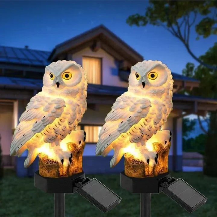 Solcelledrevet hage lampe med dekorativ ugledesign – LED utendørslys for hagen | Skanto