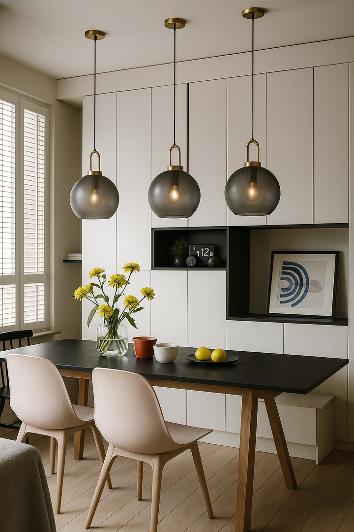 Røykfarget Glass Pendellampe – Industriell Taklampe for Kjøkken, Spisestue & Stue | Skanto