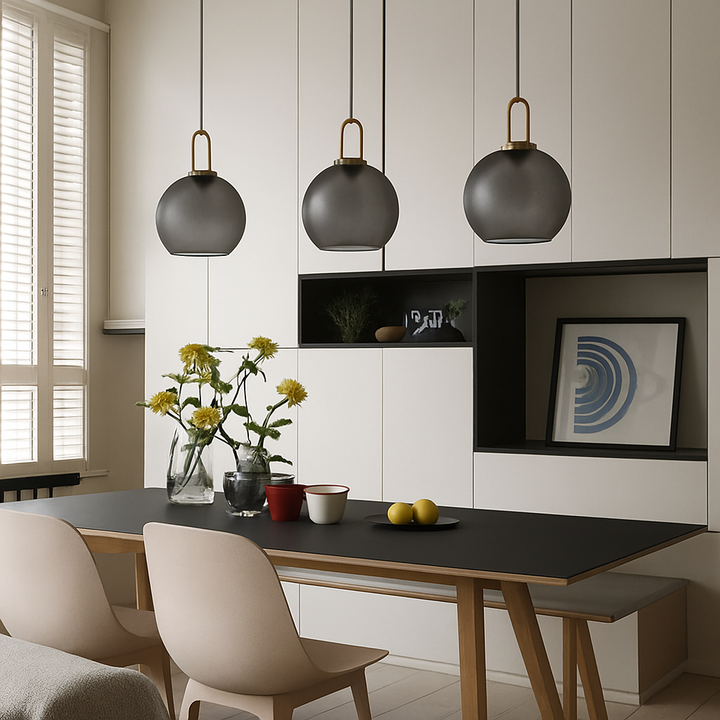 Røykfarget Glass Pendellampe – Industriell Taklampe for Kjøkken, Spisestue & Stue | Skanto
