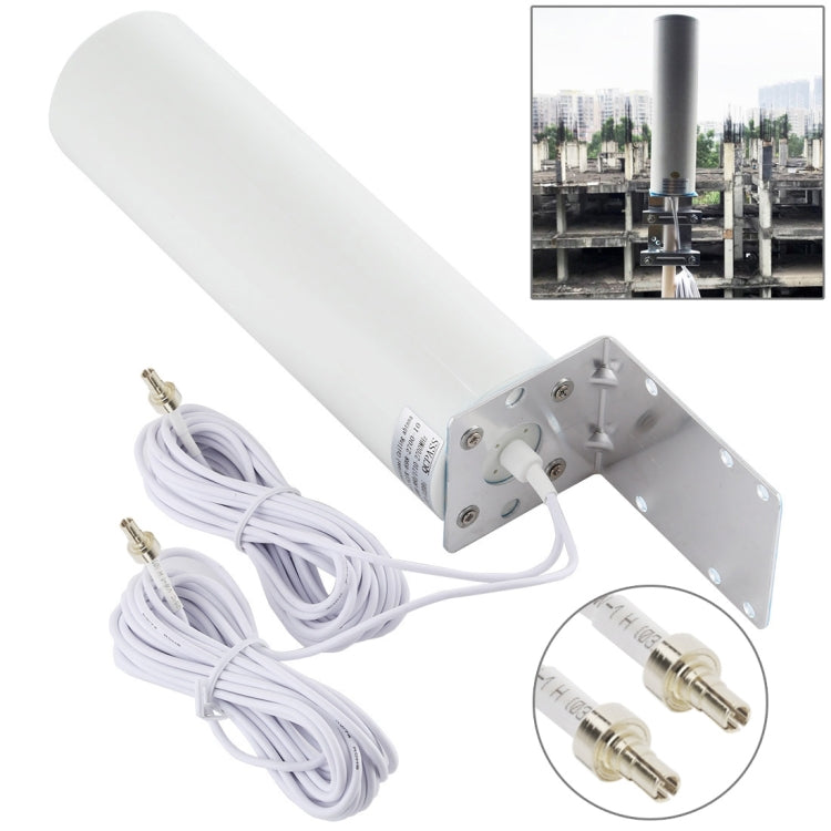 Skanto | 4G LTE WiFi 12DBi Omni Utendørs Antenne med CRC9 hann (Hvit)