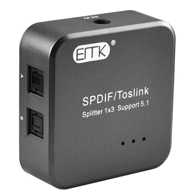 Skanto | EMK 1 Inngang 3 Utgang Digital Optisk Lyd SPDIF Toslink Splitter Adapter (Sølvgrå)
