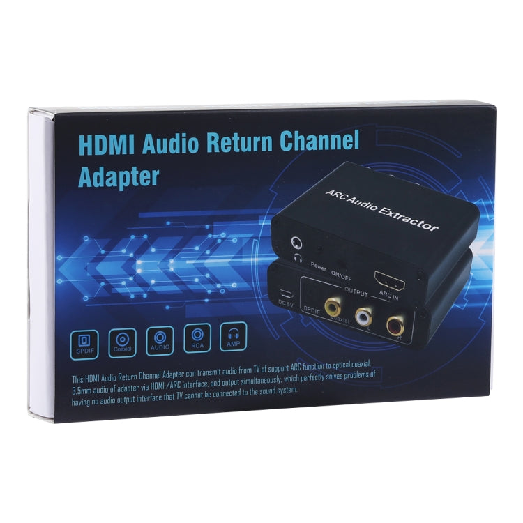 Skanto | 192KHz ARC Lyduttrekker HDMI ARC til SPDIF + Koaksial + L/R Konverter Lydreturkanal Adapter