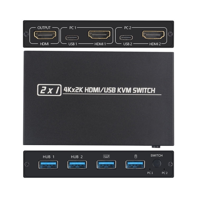 Skanto | AM-KVM201CL 2x1 4Kx2K HDMI / USB / KVM-bryter