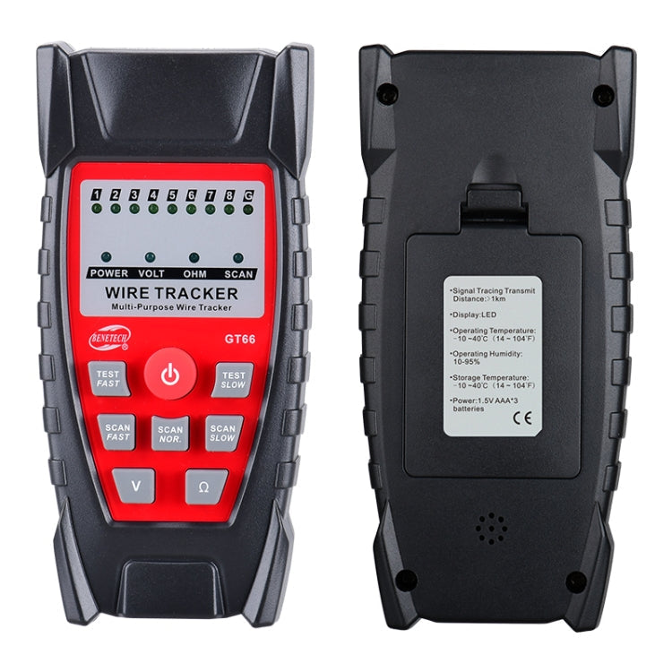Skanto | BENETECH GT66 RJ11 / RJ45 Multifunksjonell Kabeltester Linjesøker Nettverkskabeldetektor