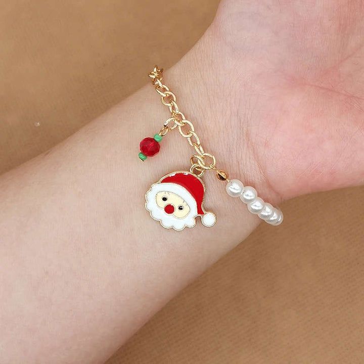 Skanto | Festiv charm armbånd med glitrende perler for jul