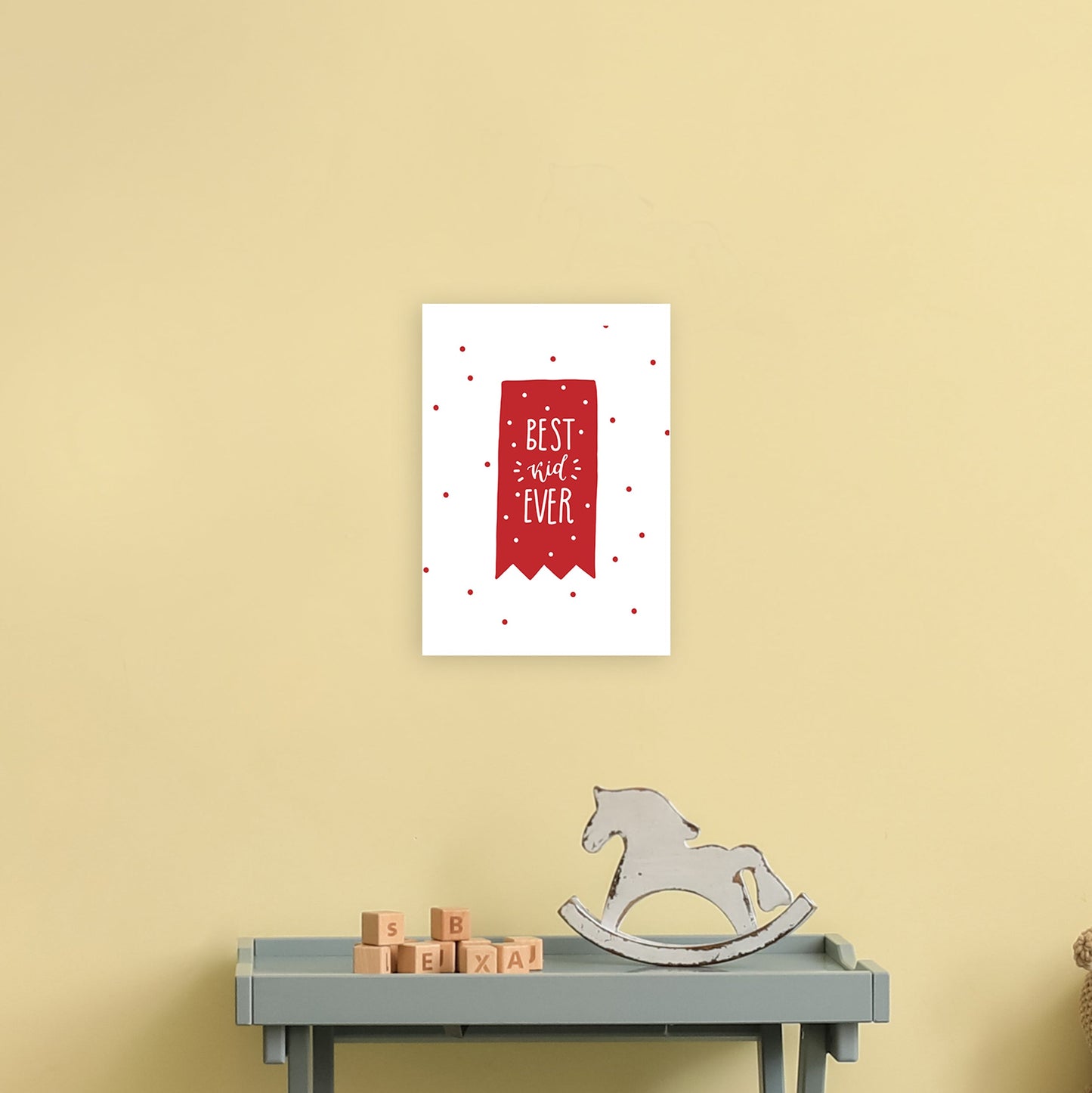 Norvo | Beste Barn Alle Tider Rød Super Scandi Kunsttrykk fra Pixy Paper