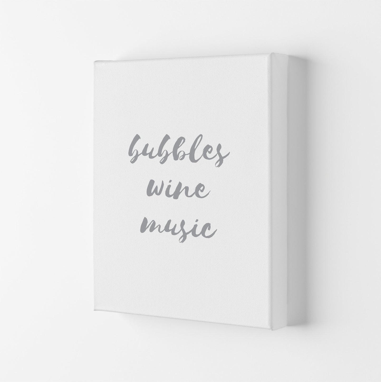 Norvo | Bubbles Wine Musikk Grå, Badstue Innrammet Typografi Veggkunst Trykk