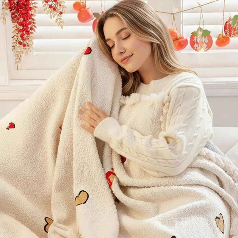 Skanto | Juleplys sofa teppe med festlig tre design og ultramykt komfort