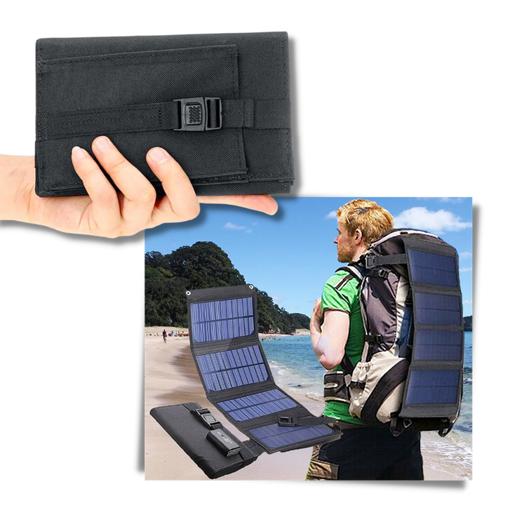 Bærbar solcellelader med USB-port