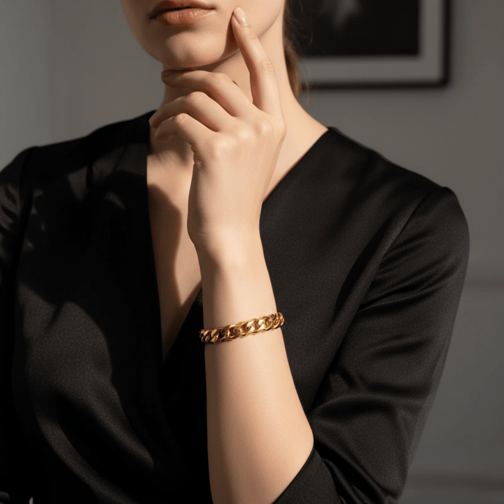 Skanto | Armert Kjede Armbånd med Punk-Inspirert Design