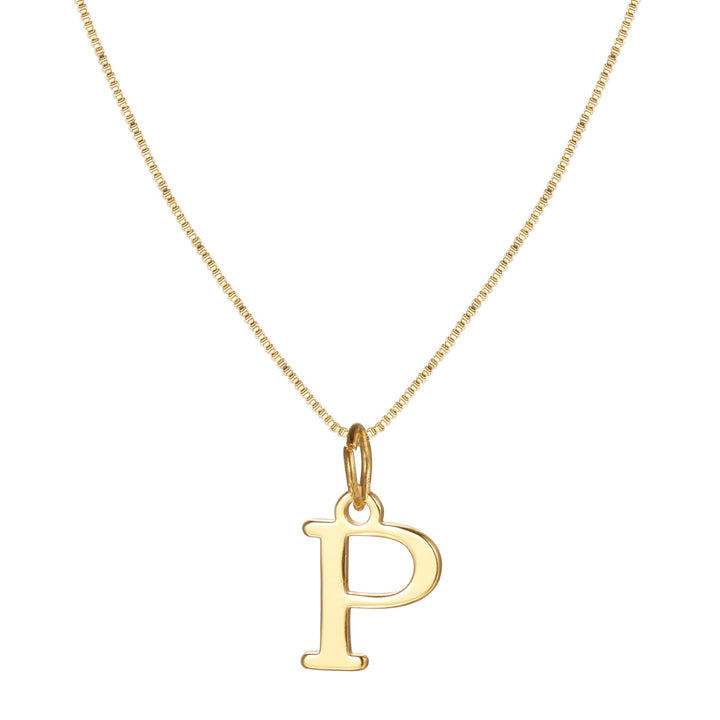 Skanto | 14k Minimal Serif Initial Halskjede