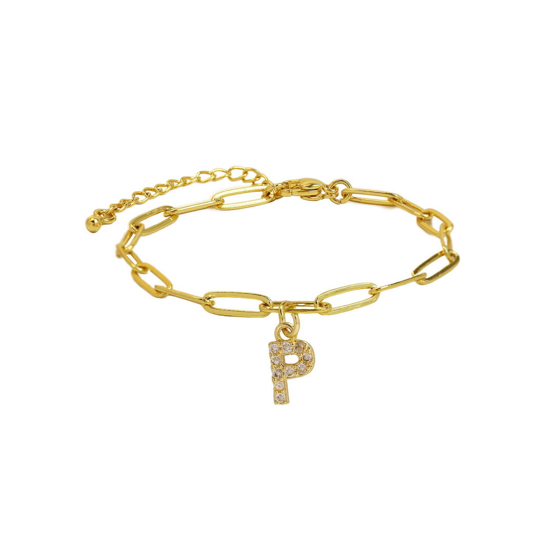 Skanto | Delikat papirklips bokstavinitial armbånd
