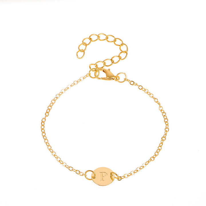 Skanto | Delikat Kjede Bokstav Initial Charm Armbånd
