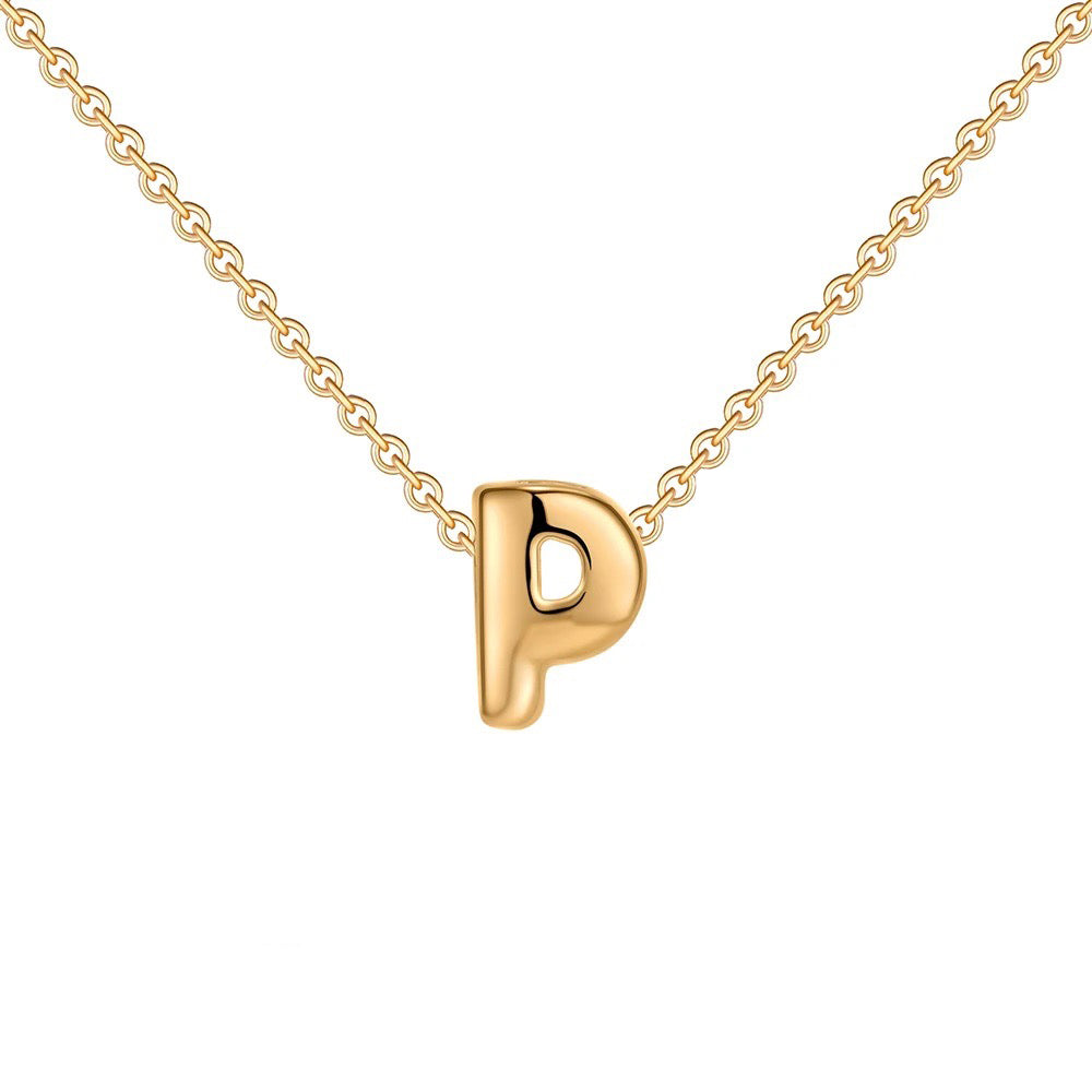 Skanto | Dainty Bubble Letter Initial Necklace