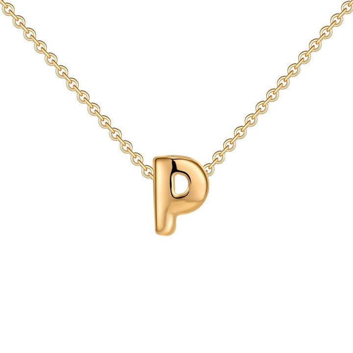 Skanto | Dainty Bubble Letter Initial Necklace