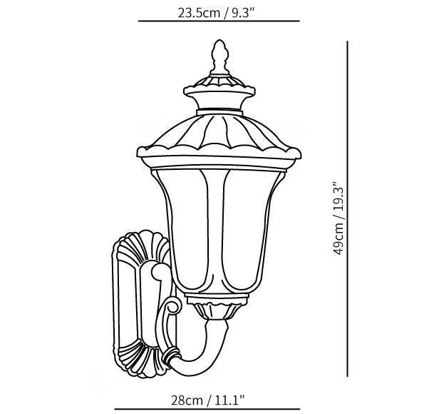 Skanto | Vanntett Retro Utendørs Vegglampe Frostet Glass