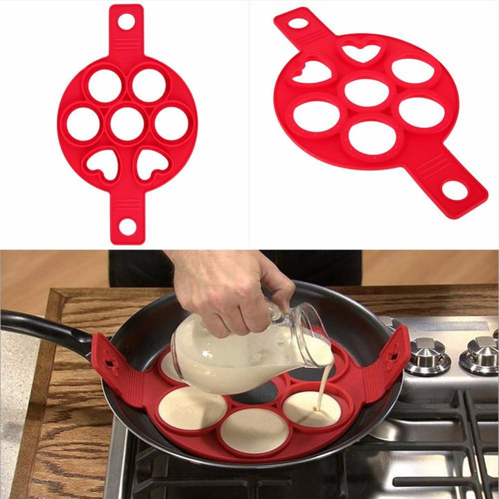 Skanto | Pannekakejern Nonstick Matverktøy Rundt Hjertepannekakejern Eggkokerpanne Flip Eggeform Kjøkken Bakeutstyr