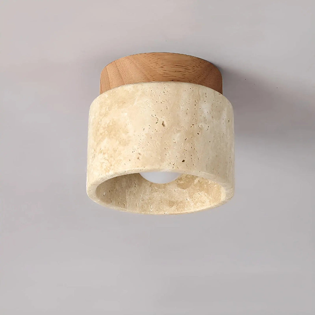 Skanto | Rustikk Travertin Taklampe - TravaGlow