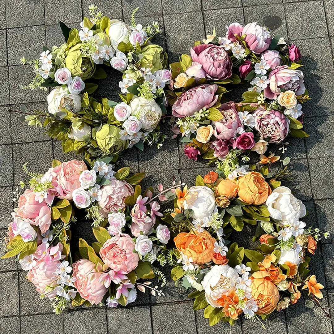 Skanto | Kunstnerisk Krans - Høstblomst - Utendørs & Peoner - Koselig Høstdekorasjon