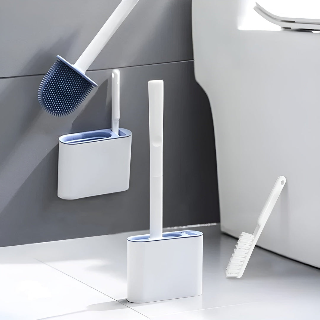 Silikon toalettkost med veggfeste – Hygienisk & Holdbar | Perfekt for bad og gjestetoalett | Skanto