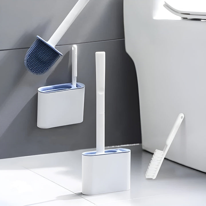 Silikon toalettkost med veggfeste – Hygienisk & Holdbar | Perfekt for bad og gjestetoalett | Skanto