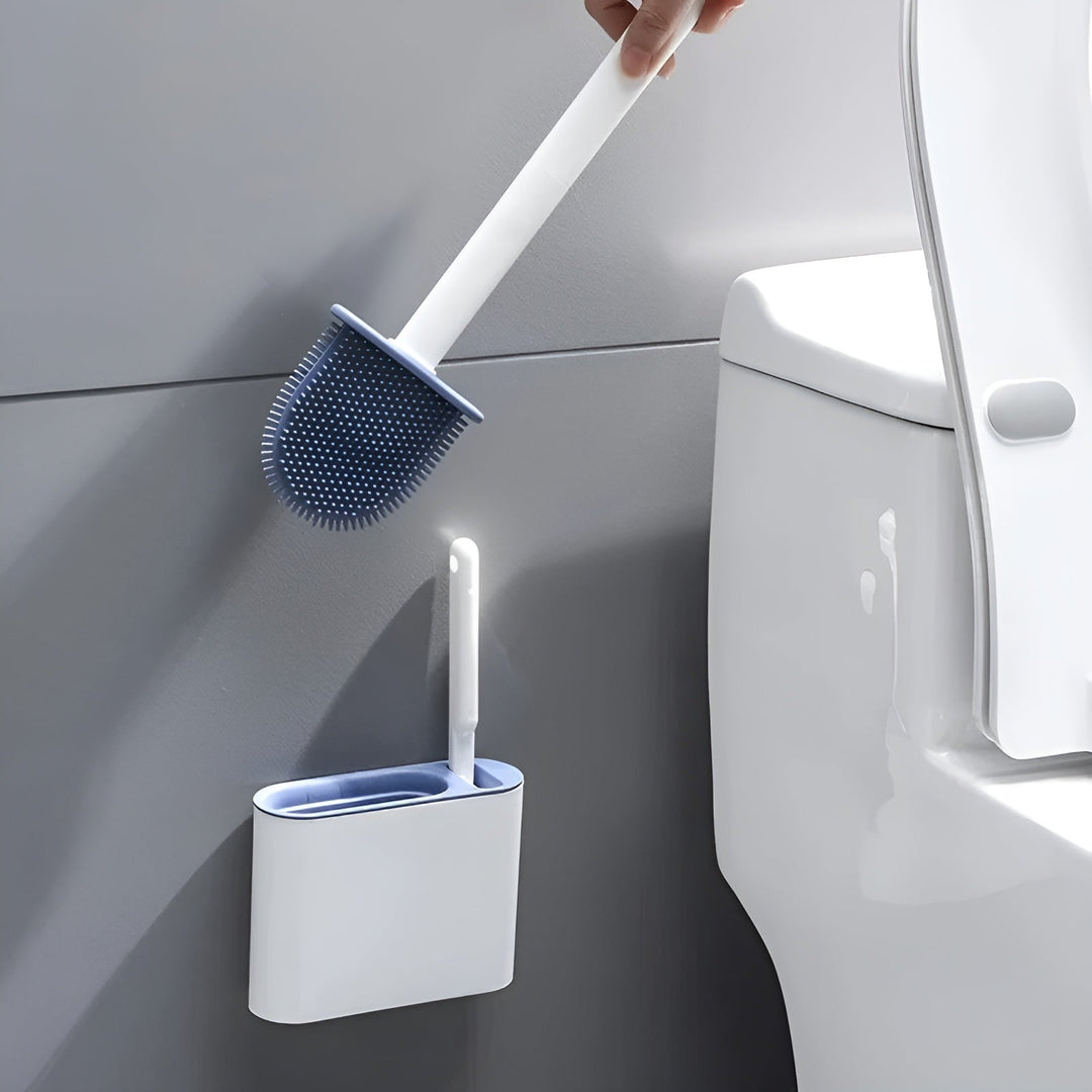 Silikon toalettkost med veggfeste – Hygienisk & Holdbar | Perfekt for bad og gjestetoalett | Skanto