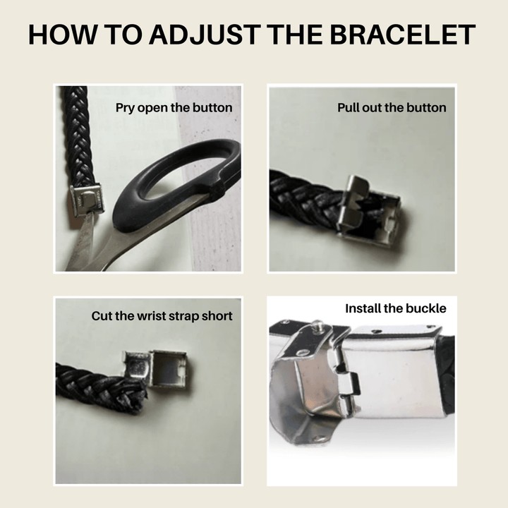 Skanto | Lær- og rustfritt stål ID-armbånd med gravering