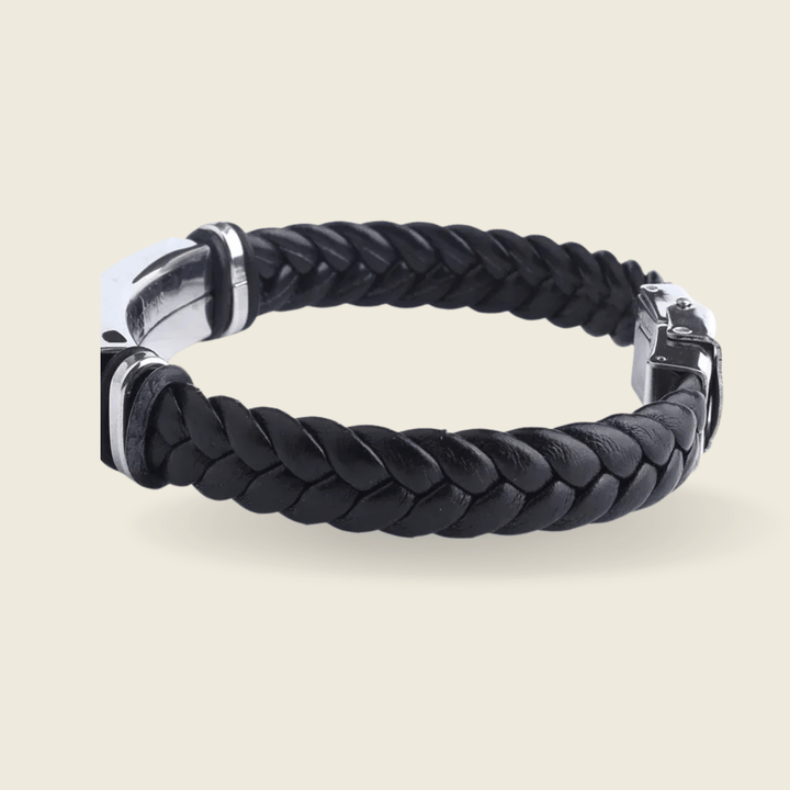 Skanto | Lær- og rustfritt stål ID-armbånd med gravering