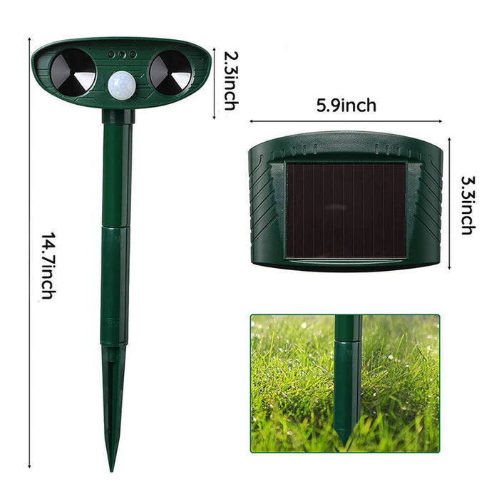 Skanto | Raccoon Outdoor Ultrasonic Repeller - Solcelled Ultrasonic Dyre- og Skadedyrkontroll - Bli kvitt vaskebjørner innen 48 timer