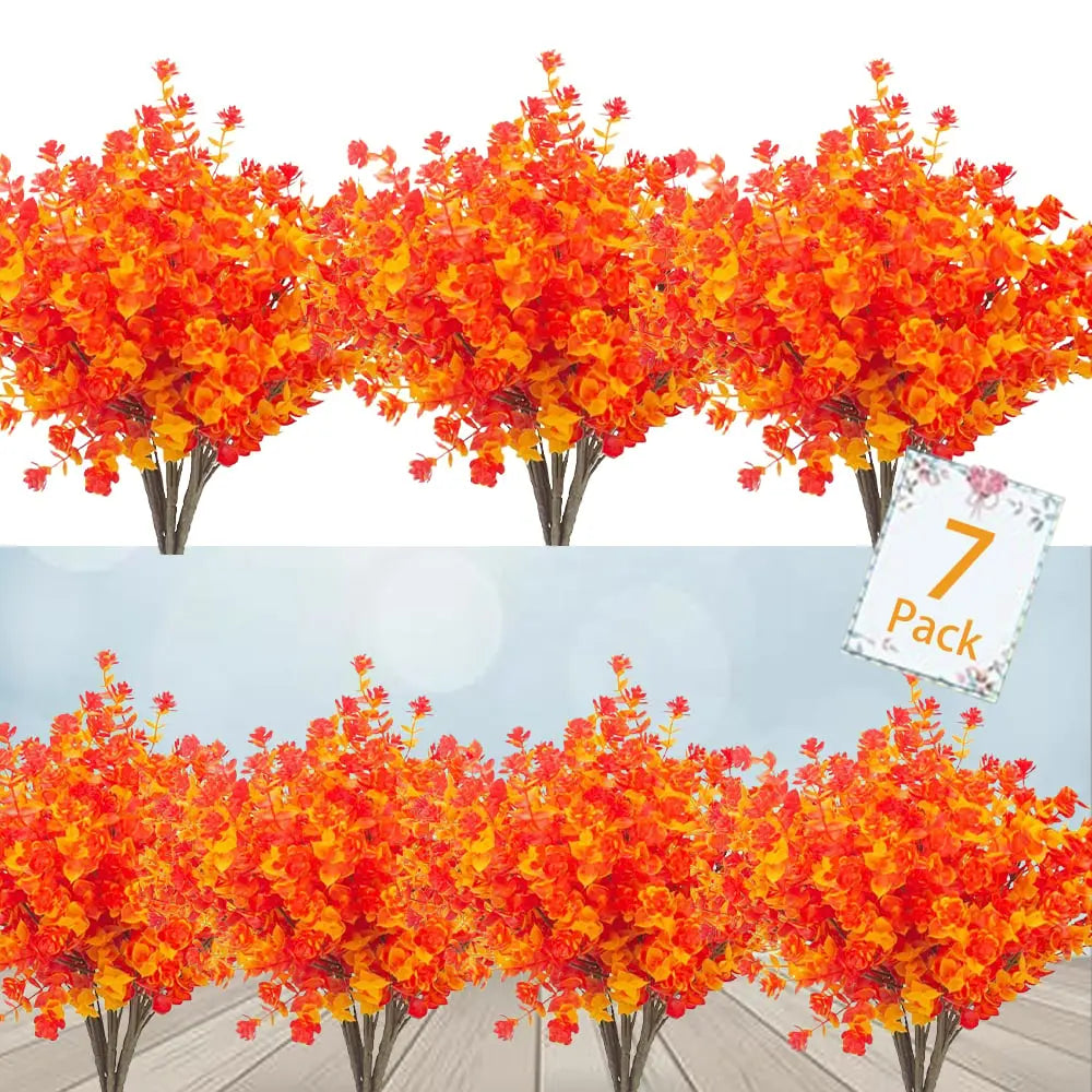 Lettstelte kunstige utendørsblomster – realistiske og UV-bestandige (7-pakning)