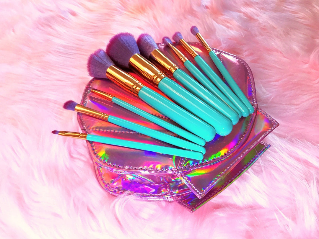 Mermaid Makeup Brushes - 10 Delt sett | Skanto