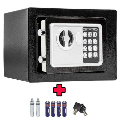 SafeLock Mini – Digital Safe med PIN og Nøkkel, 6 Liter | Skanto