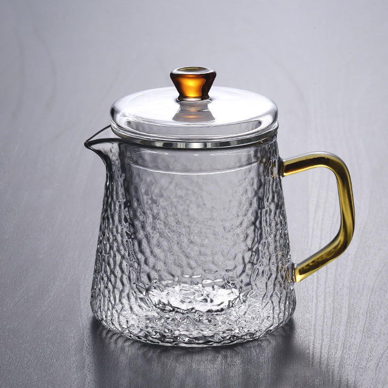 Skanto | Pindefang Glass Teapot with Infuser | Håndlaget varmebestandig tekanne med gyllen håndtak