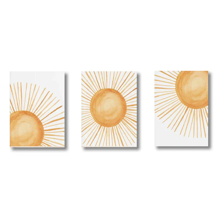 Set med 3PCS Rosa Boho Regnbue Solskinn Plakat Barnerom Veggkunst Fin Kunst Lerretstrykk Bilder For Barnerom Barnerom Lekestue Dekor | Skanto