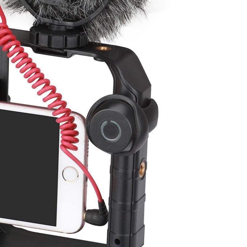 VideoGrip Smartphone-Stabilisator – Profesjonell Filmkäfig med Blitzschuhhalterungen