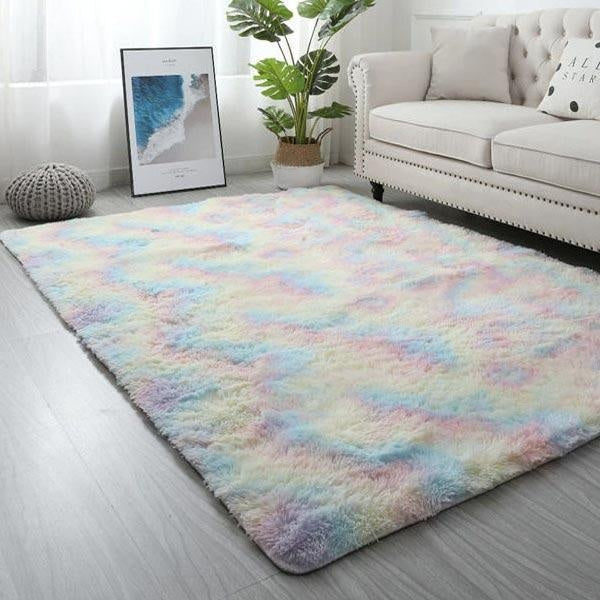 Plush Rainbow Fargerik Pelsteppe | Skanto