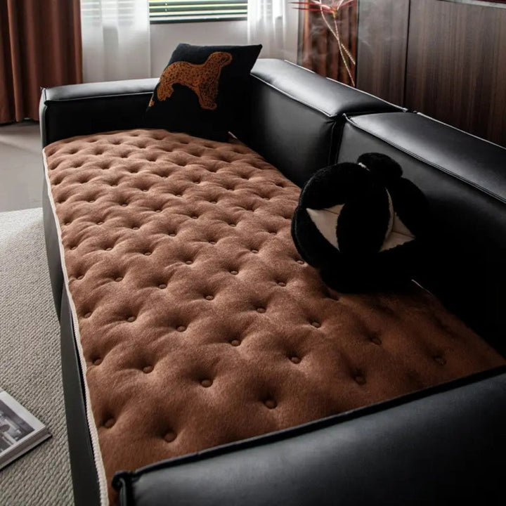 Skanto | Plysj Knappryddet Sofa Deksel
