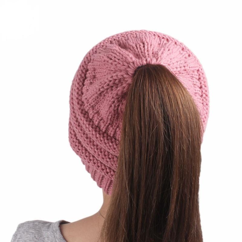 Soft Knit Ponytail Beanie Hat | Skanto