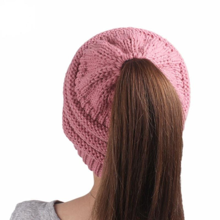Soft Knit Ponytail Beanie Hat | Skanto