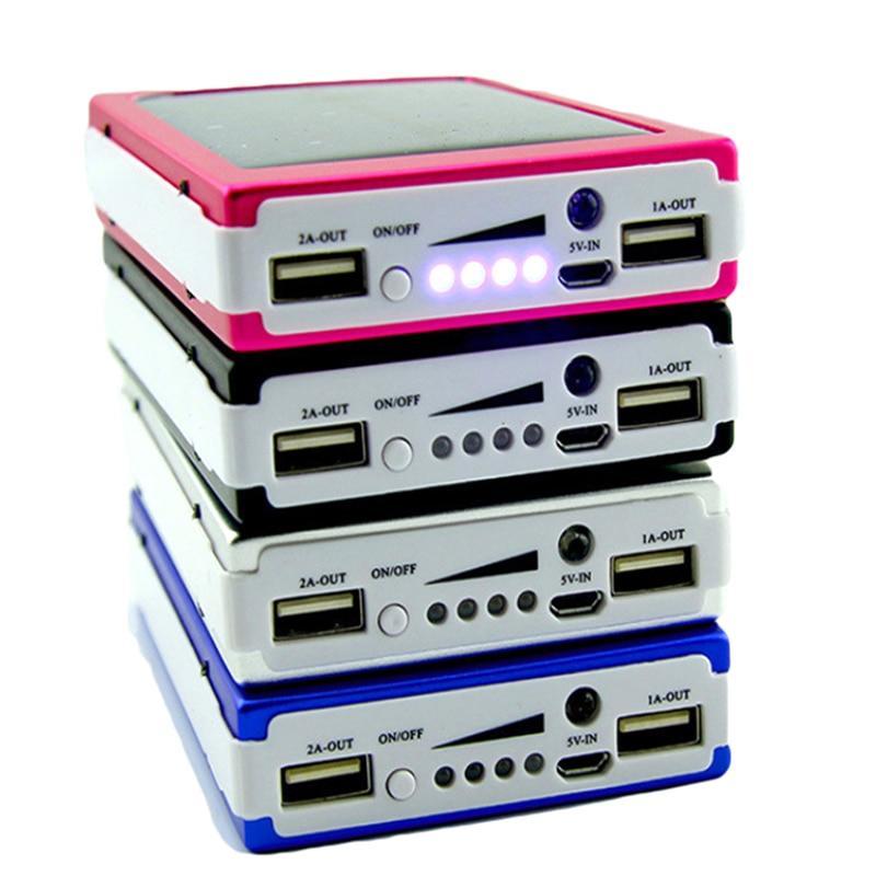 Skanto | Bærbar 5x18650 Powerbank Pover Power Bank 18650 Solenergi Power Bank Hylster DIY Boks Dual USB Kit Telefonlader Lommelykt