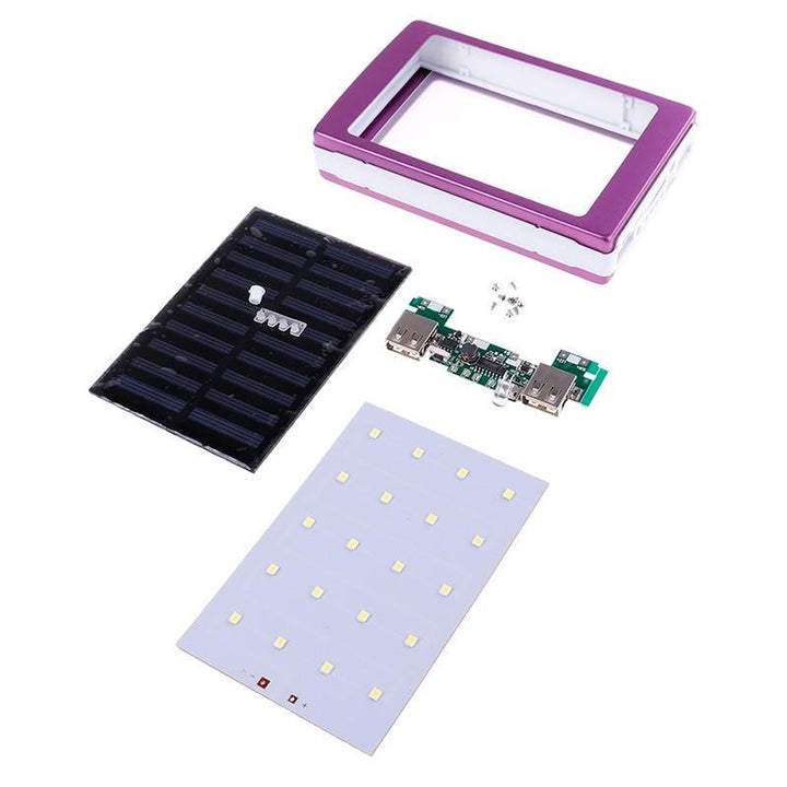Skanto | Bærbar 5x18650 Powerbank Pover Power Bank 18650 Solenergi Power Bank Hylster DIY Boks Dual USB Kit Telefonlader Lommelykt