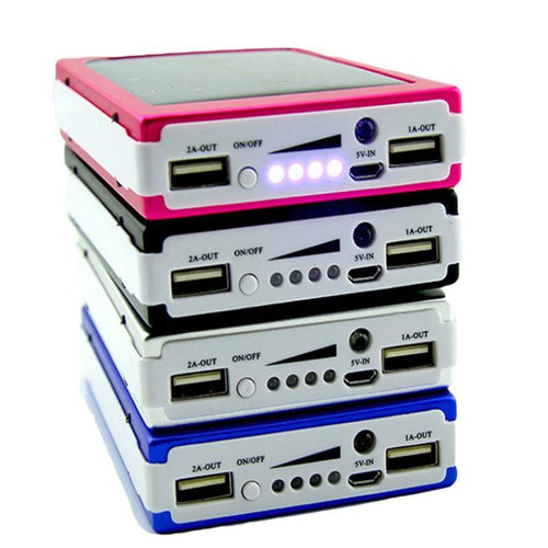 Skanto | Bærbar 5x18650 Powerbank Pover Power Bank 18650 Solenergi Power Bank Hylster DIY Boks Dual USB Kit Telefonlader Lommelykt