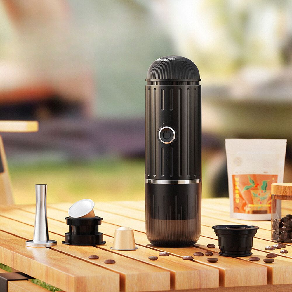 Skanto | Selvmålt bærbar elektrisk espressomaskin med USB-C-lader – Kompatibel med malt kaffe & Nespresso-kapsler