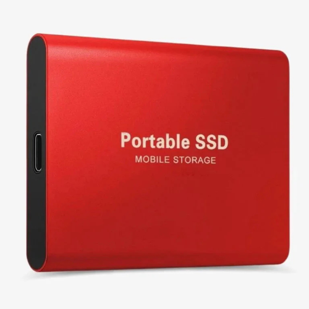 Tragbar ekstern SSD med USB-C-Anschluss, festet aluminiumshus