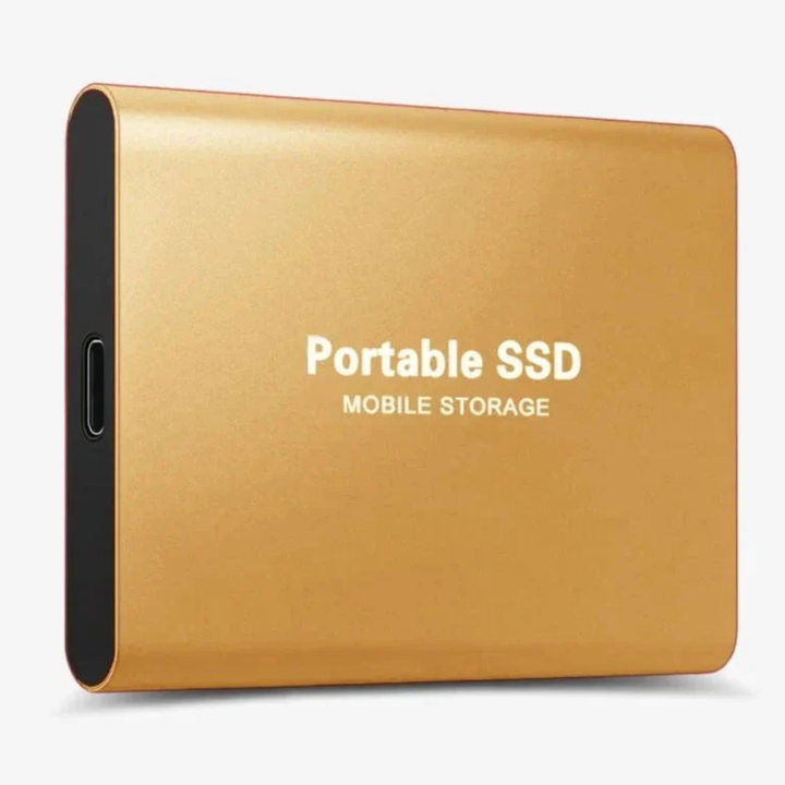 Tragbar ekstern SSD med USB-C-Anschluss, festet aluminiumshus